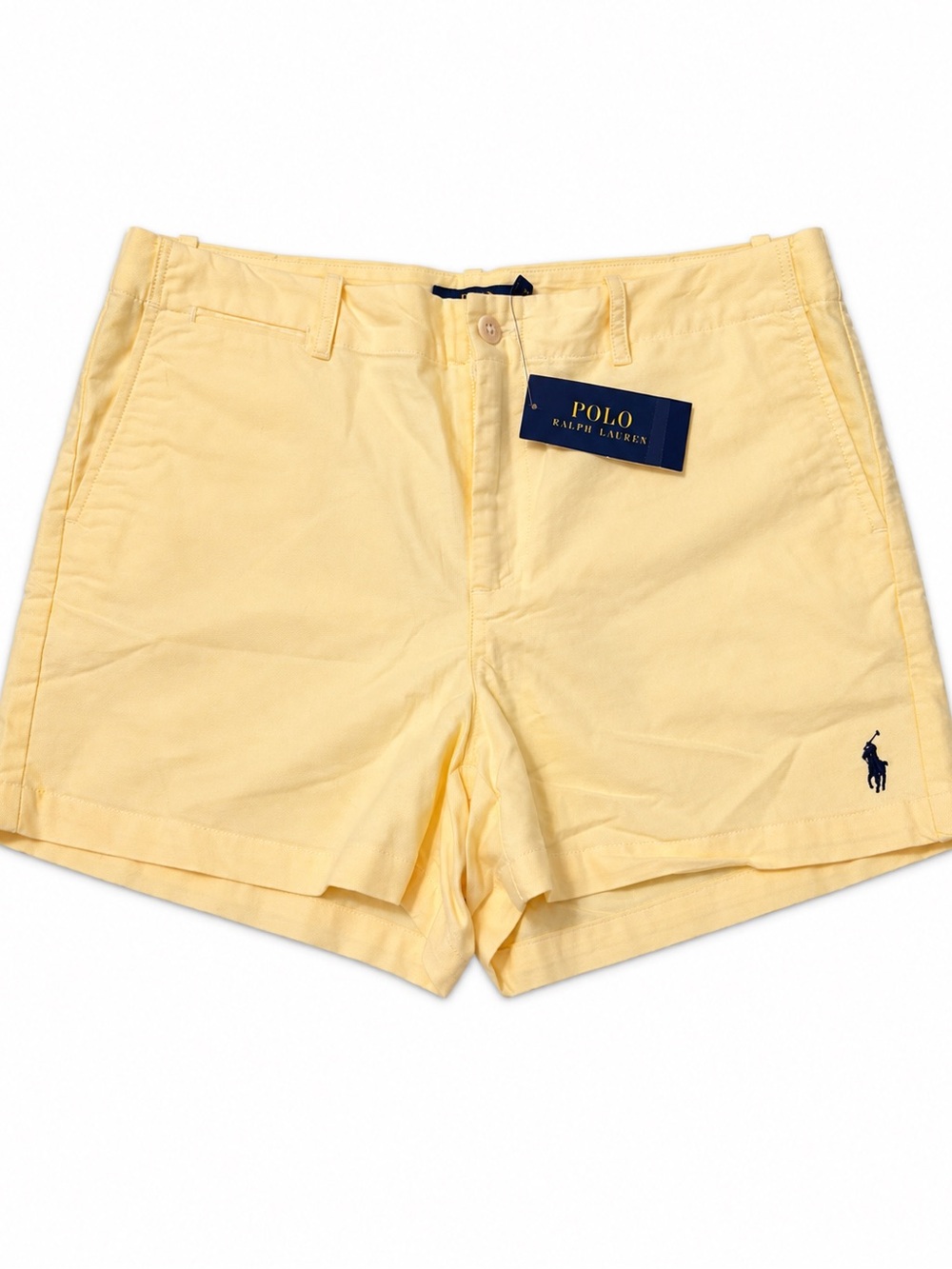 Polo by Ralph Lauren Pale Yellow Women’s Flat-Front Cotton Shorts